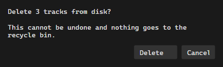 Confirming a delete