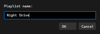 Naming a new playlist